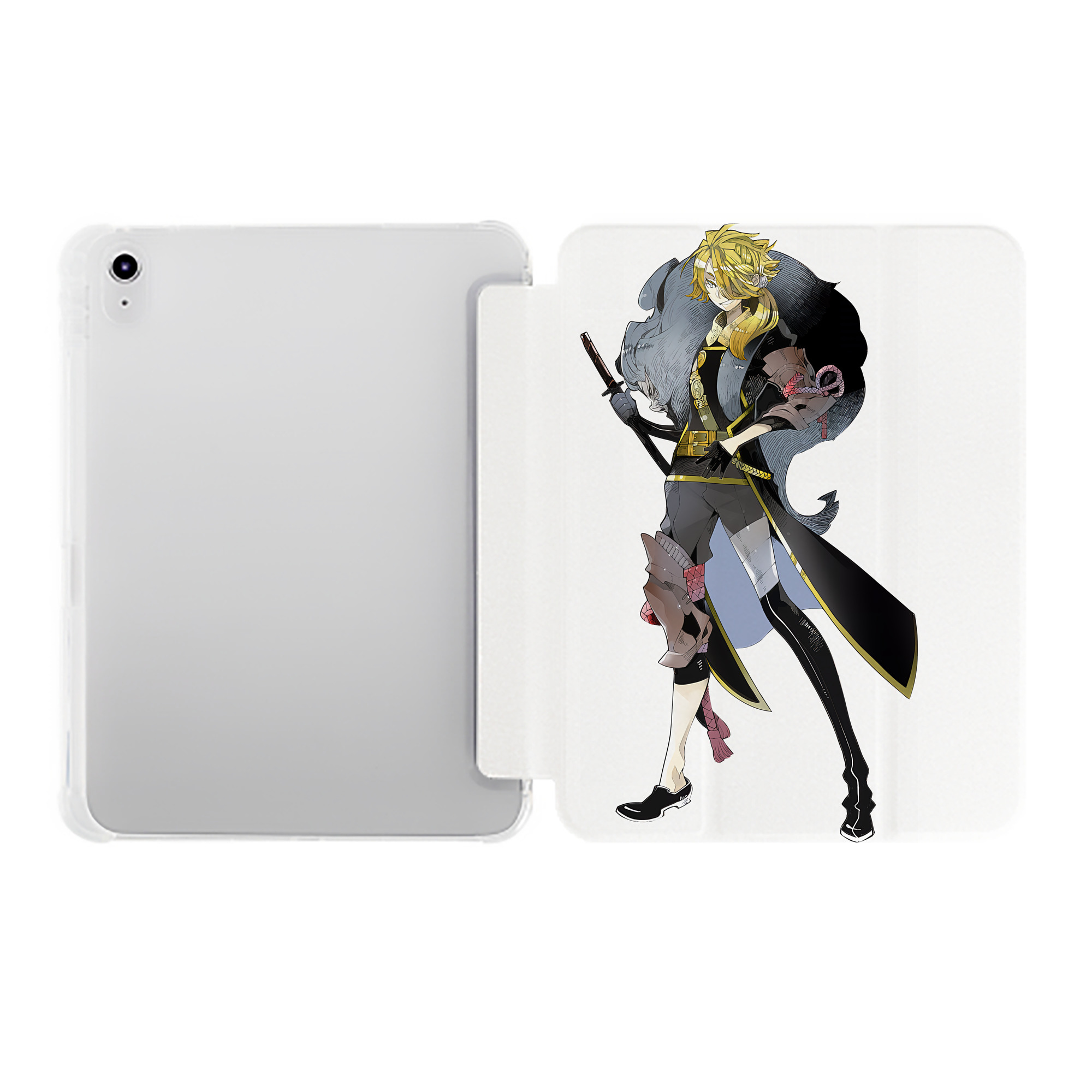 （画像用） 刀剣乱舞 Touken Ranbu IPad ケース ペン収納付き 三つ折りスタンド PUレザー×シリコン 対応機種9.5/10.5/10.9インチ